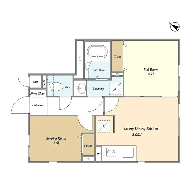 NOZOMIO Premier Sangenjaya - Floor Plan - ["Rectangle", "Parallel", "Font"]