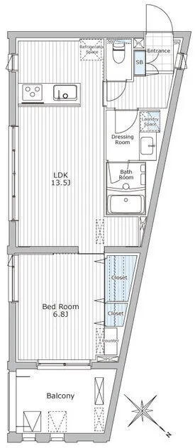 Grand Cru Wakamatsucho - Floor Plan - ["Plan", "Schematic", "Technical drawing"]