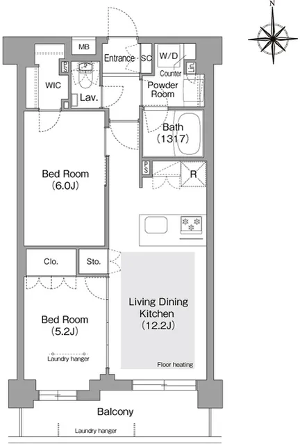 Comforia Liv Bunkyo Gokokuji - Floor Plan - ["White", "Diagram", "Plan"]
