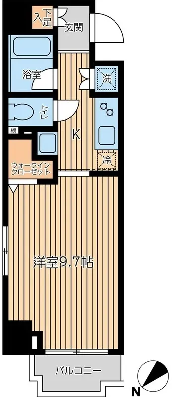 CITY SPIRE Kuramae - Floor Plan - ["Apartment", "Tile Flooring", "Balcony"]