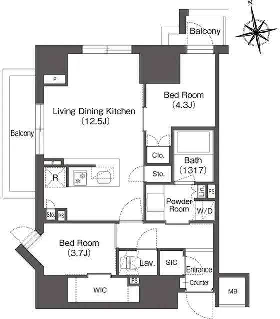 Comforia Higashiueno - Floor Plan - ["Floor plan", "Diagram", "Plan"]