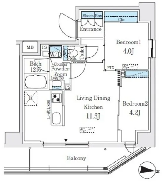 Prime Bliss Shinagawa Nakanobu - Floor Plan - ["Plan", "Diagram", "Floor plan"]