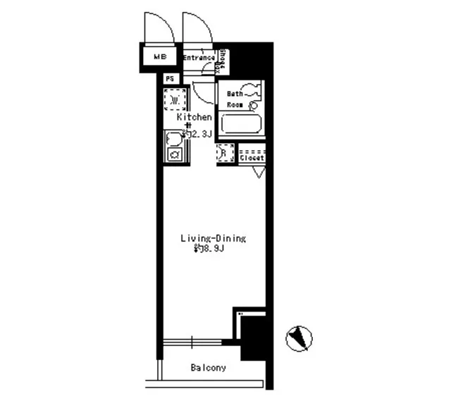 Park Rouge Akasaka Hinokicho Koen - Floor Plan - ["Floor plan", "Diagram"]