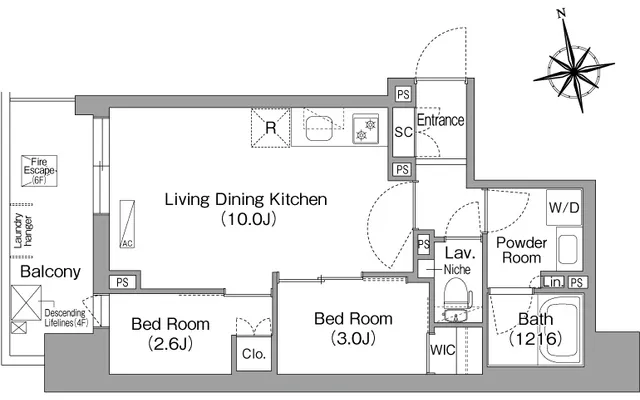 Comforia Liv Monzen-Nakacho East - Floor Plan - ["White", "Diagram", "Plan"]