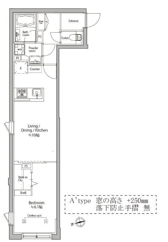 Atrio Flats Nakano - Floor Plan - ["Rectangle", "Schematic", "Slope"]