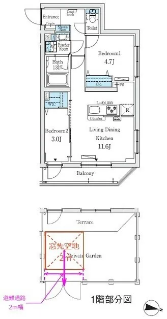 Prime Bliss Nakano Fujimicho I - Floor Plan - ["White", "Plan", "Schematic"]