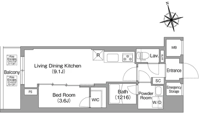 Comforia Liv Minamisunamachi East - Floor Plan - ["Diagram"]