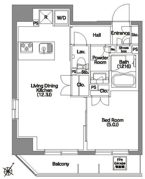 Elstanza Bunkyo Nezu - Floor Plan - ["White", "Plan", "Diagram"]