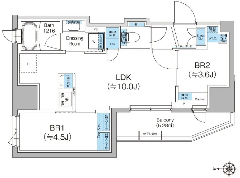 Crevia Rigze Kamata Nishi - Floor Plan - ["White", "Floor plan", "Diagram"]