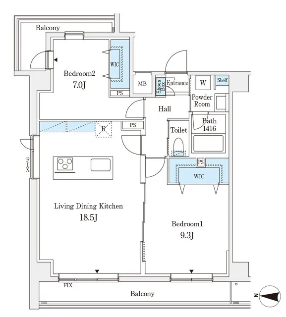 La Casa Hiroo - Floor Plan - ["Slope", "Rectangle", "Schematic"]