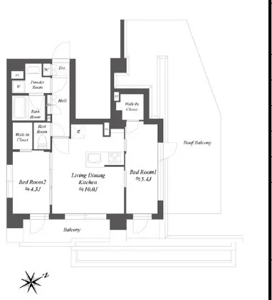Blanchesta Shinagawa Oimachi Park Edge - Floor Plan - ["Diagram", "Plan", "Technical drawing"]