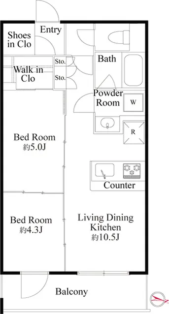 La Mia Casa Higashinakano - Floor Plan - ["Text", "Diagram", "Line"]
