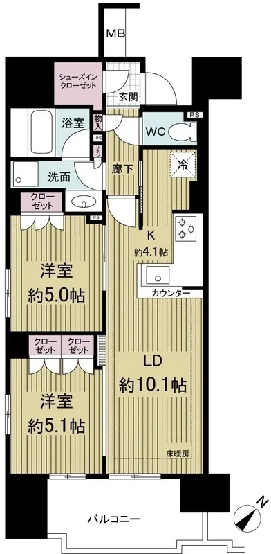 Furage Oshiage - Floor Plan - ["Apartment", "Condominium", "Tile Flooring"]
