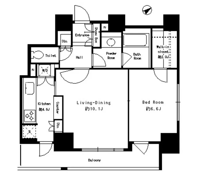 Park Tower Shibaura Bayward Urban Wing - Floor Plan - ["Rectangle", "Schematic", "Font"]