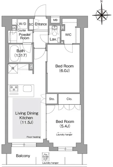 Comforia Liv Bunkyo Gokokuji - Floor Plan - ["White", "Diagram", "Floor plan"]