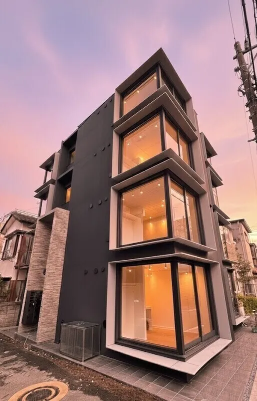Trias242 - Exterior - ["Architecture", "Apartment", "Night"]