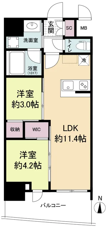 Serenite Fran Umeda - Floor Plan - ["Apartment", "Tile Flooring"]