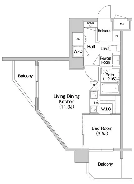Comforia Minamisunamachi - Floor Plan - ["Rectangle", "Font", "Parallel"]
