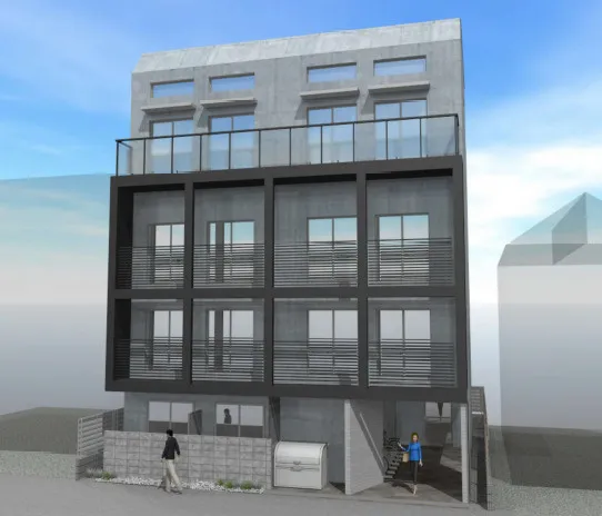 Arika Omori 1 - Exterior - ["Composite material", "Apartment", "Balcony"]