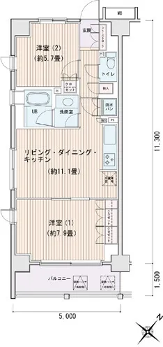 Esty Maison Toyosu Residence - Floor Plan - ["Wood flooring"]