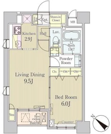 Clair Nihonbashi - Floor Plan - ["Floor plan", "Tile Flooring", "Geraniums"]