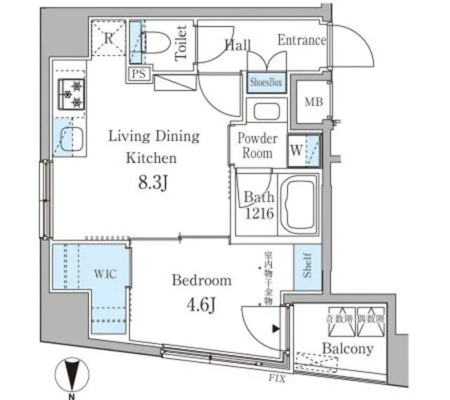 Park Rule Kanda-Tsukasamachi Ronde - Floor Plan - ["Rectangle", "Schematic", "Font"]