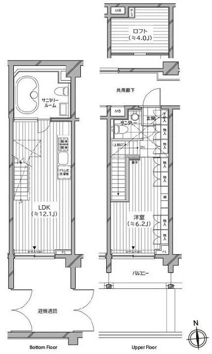 Castalia Azabujuban Shichimensaka - Floor Plan - ["Technical drawing", "Schematic", "Plan"]