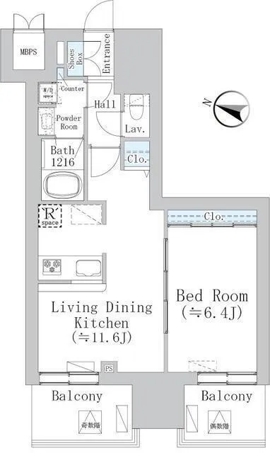 Westa Itabashi Nakajuku - Floor Plan - ["White", "Diagram", "Floor plan"]