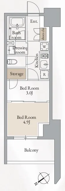 Cross Residence Takadanobaba - Floor Plan - ["Rectangle", "Font", "Map"]