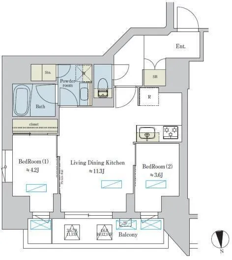 Brillia Ist Asakusa - Floor Plan - ["Plan", "Floor plan", "Diagram"]