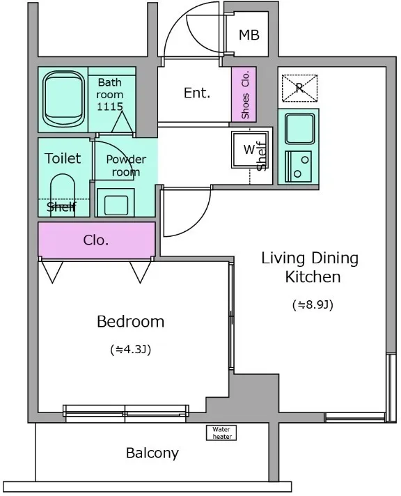 Residia Shinjuku East - Floor Plan - ["White", "Diagram", "Plan"]