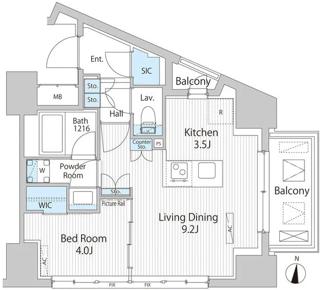 Grand Ciel Minami Aoyama - Floor Plan - ["Rectangle", "Slope", "Font"]