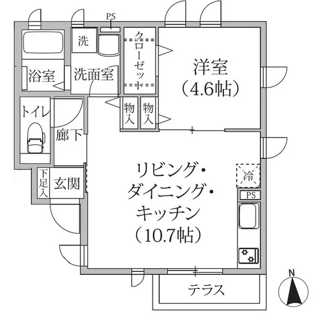 Arc Okusawa-B - Floor Plan - ["Rectangle", "Schematic", "Font"]