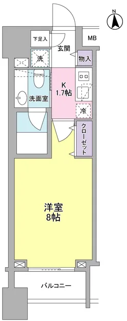 Park Flats Nakameguro - Floor Plan - ["Tile Flooring"]