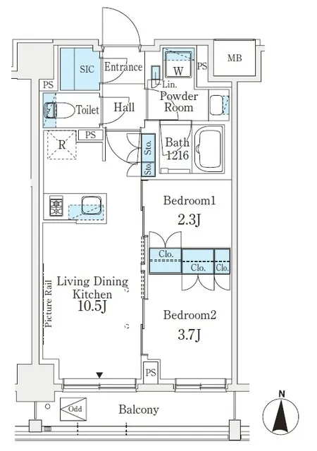 J.GRAN Court Shinagawa Nishi-Oi EAST - Floor Plan - ["Rectangle", "Schematic", "Font"]