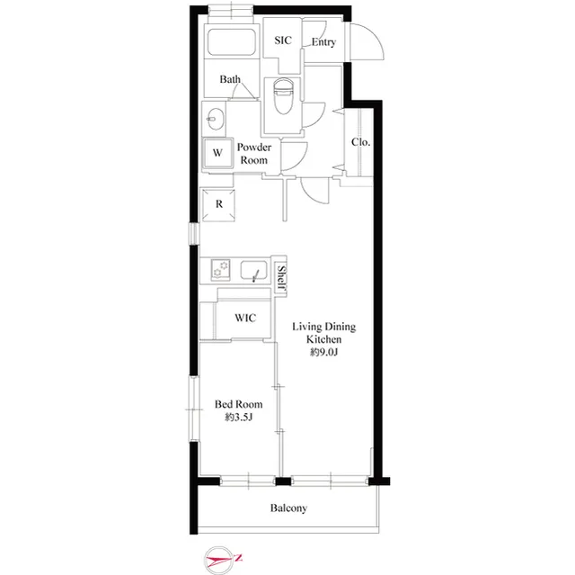 Harmony Residence Shinjuku Yotsuya - Floor Plan - ["Rectangle", "Font", "Parallel"]
