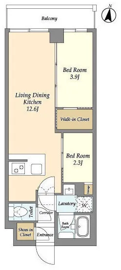 Asyl Court Nerima Nakamurabashi - Floor Plan - ["White", "Floor plan", "Diagram"]