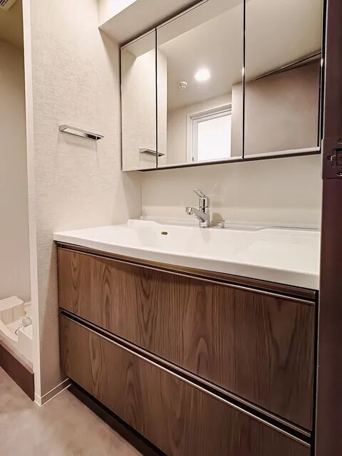 Brookside Residence Kiba - Interior - ["Flooring", "Wood", "Bathroom cabinet"]