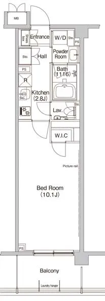 Hulic Residence Shinjuku Toyama - Floor Plan - ["Rectangle", "Parallel", "Font"]