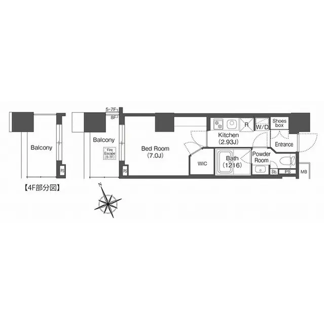 Comforia Nishiogikubo - Floor Plan - ["Rectangle", "Font", "Parallel"]