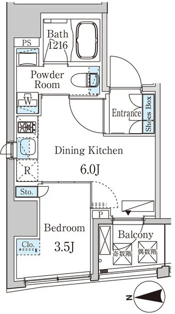 BCN Residence Hatchobori - Floor Plan - ["White", "Diagram", "Plumbing fixture"]