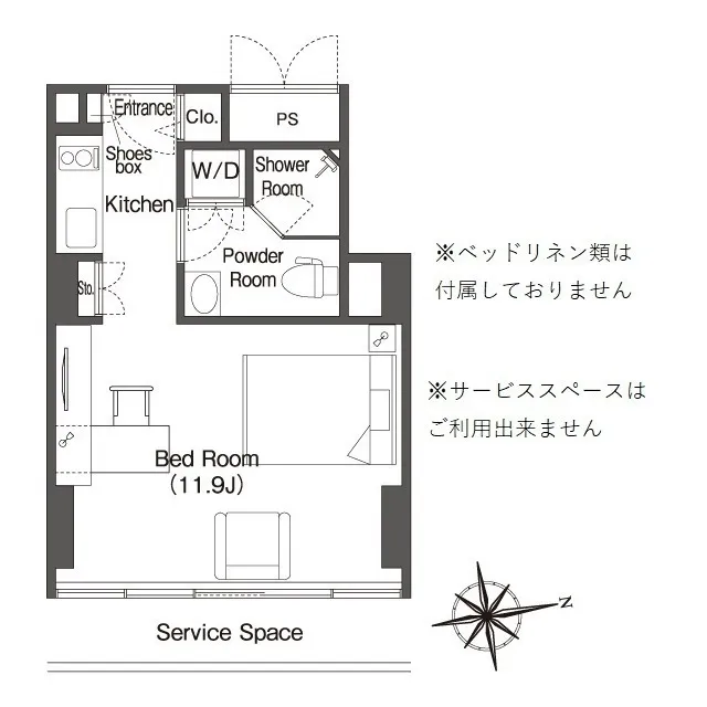 Frontier Residence The Tower Shinagawa - Floor Plan - ["Rectangle", "Font", "Parallel"]
