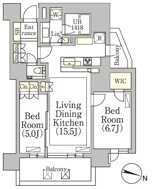 Prime Garden Nishiazabu - Floor Plan - ["Rectangle", "Schematic", "Font"]