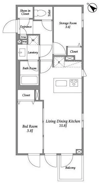 La Perla Ichigaya-Sadoharacho - Floor Plan - ["Rectangle", "Line", "Parallel"]