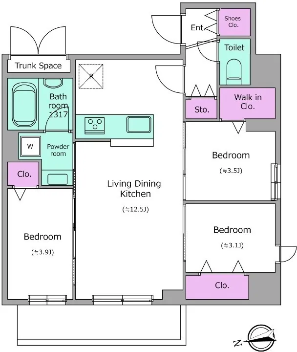 Due Nippori III - Floor Plan - ["White", "Diagram", "Floor plan"]