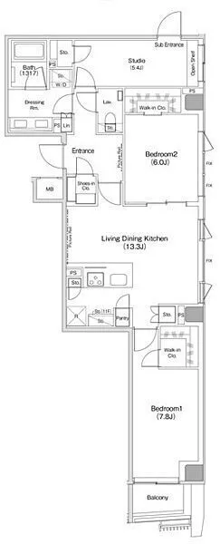 The Park Habio Shibuya Cross - Floor Plan - ["Rectangle", "Parallel", "Font"]