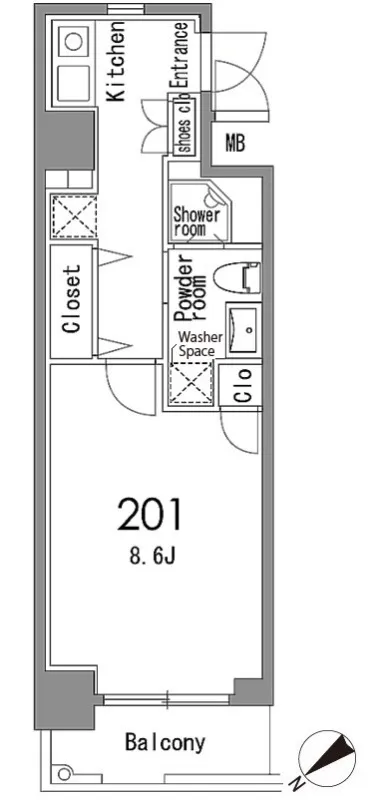 Castalia Nakameguro - Floor Plan - ["Rectangle", "Font", "Parallel"]