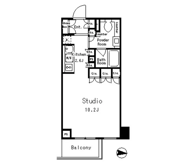 MFPR Court Meguro Minami - Floor Plan - ["Rectangle", "Schematic", "Parallel"]