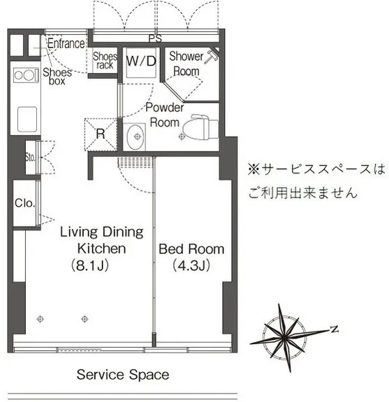Frontier Residence The Tower Shinagawa - Floor Plan - ["Font", "Rectangle", "Parallel"]