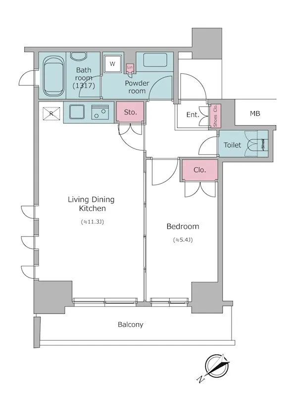 Residia Tsukishima II - Floor Plan - ["Rectangle", "Schematic", "Slope"]